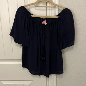 Lilly Pulitzer Elegant Navy Blouse